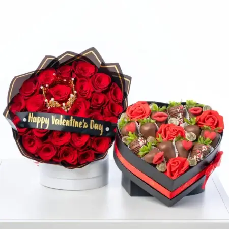 Duo 25 red roses & Chocolate